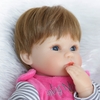 16 zoll 41 cm Silikon PP Füllung Reborn Kleinkind Baby Puppe Mädchen Körper Boneca Mit Kleidung Blaue Augen Lebensechte Nette Geschenke Spielzeug