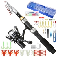 1, 7 m Teleskop Angelrute mit Angeln Zubehör Tackle Set