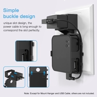 1PCS Wall Mount Aufhänger für Blink Sync Modul mit 1 * USB Kabel für Home Security Systems,  schwarz