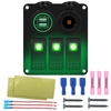 3-fach wasserdichtes Marineboot-Wippschalterfeld mit blauer / roter / grüner LED-Hintergrundbeleuchtung 4, 8 V Dual-USB-Ladegerät + Stromversorgungsbasis für Auto-SUV-Marine-RV-LKW-Wohnmobilboot