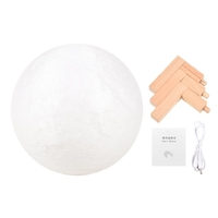 3 Farben Kreative Mond Lampe 3D Gedruckt Mond Lampe LED Nachtlicht 8 cm / 3, 1 zoll mit Ständer für Kinder Mädchen Geburtstag Thanksgiving Weihnachtsgeschenke
