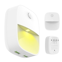 3-in-1 5V 2.5A Telefonwandladung mit zwei USB-Anschlüssen für Beleuchtung und Schallsensor-Wandleuchten