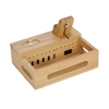 3-in-1-Bambus-Desktop-Aufbewahrungshalterung Handy-Tablet-Ladestation für Telefon iPad Apple Watch Airpods EU-Stecker
