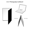 3-in-1-Fotografie-Karton Karton Klappbare Fotografie-Reflektor-Diffusor-Platine (Schwarz + Weiß + Silber) für Stillleben-Produkt-Lebensmittel-Fotoaufnahmen,  A3-Format