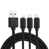 3 in 1 geflochtenes Nylon-USB-Kabel mit Blitz- / Typ-C- / Micro-USB-Anschluss Hochfestes Ladekabel für iOS- / Android-Telefone Mehrere Geräte