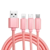 3 in 1 geflochtenes Nylon-USB-Kabel mit Blitz- / Typ-C- / Micro-USB-Anschluss Hochfestes Ladekabel für iOS- / Android-Telefone Mehrere Geräte