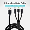 3-in-1-Ladekabel Blitz Typ C Micro-USB-Schnellladekabel Daten für iPhone XS XR XS Max X 8 7 iOS-Geräte Samsung Galaxy Android Samsung Nokia Sony Huawei