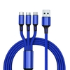 3-in-1-Ladekabel Nylon-geflochtenes Universal-USB-Ladekabel Kompatibel mit i-Produkt-/Typ-C-/Micro-USB-Geräten,  Rot
