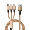 3-in-1-Ladekabel Nylon-geflochtenes Universal-USB-Ladekabel Kompatibel mit i-Produkt-/Typ-C-/Micro-USB-Geräten,  Rot