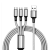 3-in-1-Ladekabel Nylon-geflochtenes Universal-USB-Ladekabel Kompatibel mit i-Produkt-/Typ-C-/Micro-USB-Geräten,  Rot