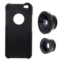 3-in-1-Telefon-Fotolinse 180° Fisheye 0, 67 X Breite Winkel 10 X Makro Set mit Etui für iPhone 6 6 s 4.7"