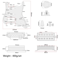 3-lagig SSH geladenes Prewired Pickguard Humbucker Tonabnehmer-Set für Fender Strat ST E-Gitarre White Pearl