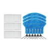 3 Paar Seitenbürsten + 3 Stück Staubfilter + 3 Stück Lappen Ersatz für Midea i2 / VCR03 Staubsauger