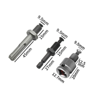 3-PCS Spannfutter-Adapter-Umbau inklusive Elektroschlüssel-Umbaubuchse,  Sechskantschaft,  Rundschaft