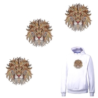 3 Stücke Aufbügeln Transfer Vinyl Tuch Patch Aufkleber Cool 3D König der Löwen Wolf Aufkleber für Tops T-shirt Tote Vorhang Haushalt DIY Dekoration