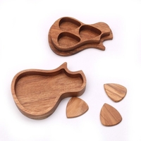 3 Stücke Holz Plektren mit Fall Holz Plektren für Akustische Elektrische Gitarren Bass Ukulele Musikinstrument Werkzeug