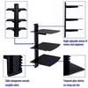 3 Stufen schwarz schwebende Regale mit verstärkten Hartglas für DVD-Spieler/Kabel Boxen/Spiele-Konsolen/TV-Zubehör