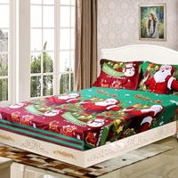 3 teile / satz Weihnachten Santa Bettwäsche Set Micro Fiber 3D Gedruckt Ausgestattet Bettlaken + Kissenbezug + Bettlaken Set Weihnachten schlafzimmer Dekorationen
