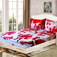 3 teile / satz Weihnachten Santa Bettwäsche Set Mikrofaser 3D Gedruckt Ausgestattet Bettlaken + Kissenbezug + Bettlaken Set Weihnachten schlafzimmer Dekorationen
