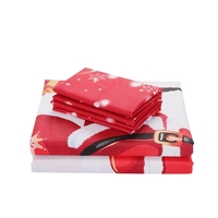 3 teile / satz Weihnachten Santa Bettwäsche Set Mikrofaser 3D Gedruckt Ausgestattet Bettlaken + Kissenbezug + Bettlaken Set Weihnachten schlafzimmer Dekorationen