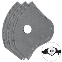 3-teilige Mundabdeckungsfilter PM2.5 Aktivkohlefilterpad Austauschbares nebelsicheres,  trübungssicheres,  staubdichtes 6-Lagen-Schutzpad
