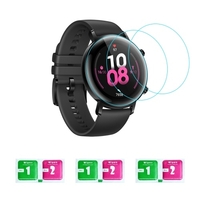 3-teilige Smartwatch-Displayschutzfolie aus gehärtetem Glas Ultradünne,  hochklare,  bruchsichere Anti-Kratz-Schutzfolie mit Tüchern Kompatibel mit HUAWEI WATCH GT 2 / HONOR MagicWatch 2 42 mm