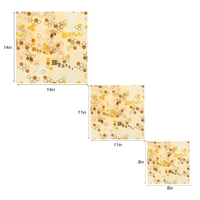 3-teilige wiederverwendbare Bienenwachs-Lebensmittelverpackung Bienenwachsverpackung Umweltfreundliche Bio-Bienenwachs-Lebensmittelverpackung Cling Sandwich Nachwaschbar hält die Produkte frisch