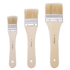 3-teiliges professionelles Flachpinsel-Set,  Borsten-Pinsel,  Holzgriff,  Künstler-Malwerkzeug für Acryl,  Öl,  Gouache,  Aquarell,  Wandkunst und Handwerk,  Malerei,  DIY-Projekte,  Haushalt,  sauber