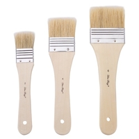 3-teiliges professionelles Flachpinsel-Set,  Borsten-Pinsel,  Holzgriff,  Künstler-Malwerkzeug für Acryl,  Öl,  Gouache,  Aquarell,  Wandkunst und Handwerk,  Malerei,  DIY-Projekte,  Haushalt,  sauber