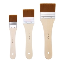 3-teiliges professionelles Flachpinsel-Set,  Borsten-Pinsel,  Holzgriff,  Künstler-Malwerkzeug für Acryl,  Öl,  Gouache,  Aquarell,  Wandkunst und Handwerk,  Malerei,  DIY-Projekte,  Haushalt,  sauber