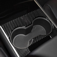 3-teiliges Set / Set Carbon-Konsole in der Mitte der Aufbewahrungsbox Aufkleberabdeckung Dekoration Zubehör Ersatz für Tesla Model 3-Schutzaufkleber