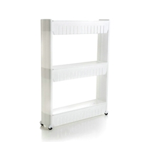 3-Tier Mobile Shelving Unit Organizer Ausziehbarer schlanker Aufbewahrungswagen