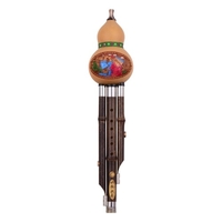 3 Ton C-Taste Hulusi Kürbis Kürbisflöte Schwarz Bambuspfeifen Chinesisches traditionelles Instrument Normal