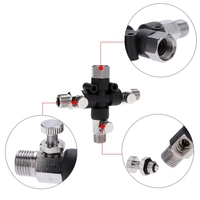 3-Wege-Airbrush Air Schlauch Splitter vielfältigen professionellen Airbrush Zubehör Air Brush mehrere Verwendung Airbrush Fittings 1/8" mit einstellen Regler Ventil