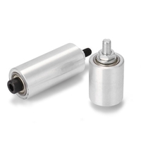 30 / 50mm (optional) DIY Doppellagerschleifer Aluminiumlegierung Förderrad angetriebenes Rad ohne Rippen mit 8mm Wellenstange + Schraubenschlüssel für Hand DIY Utility Tools