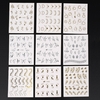 30 Blätter Mode 3D Gold / Silber Designs Nail Sticker Wassertransfer Nagel Decals Nail Paper Tip Schönheit DIY