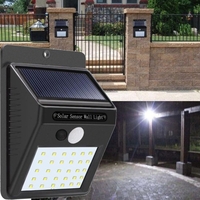30 LED Solarbetriebene Wandleuchte Bewegungssensor