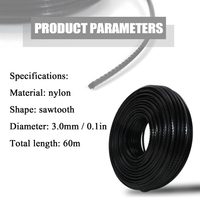 3, 0 mm 60 Meter Professionelle feine Qualität Nylon Sägezahnschneider Seilbürstenschneider Strimmer Linie Mähen Draht Rasenmäher Zubehör