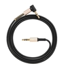 3, 5 mm Audiokabelbuchse Stecker auf Stecker 90 Grad rechtwinkliges Stereo-Autotelefon Laptop Audio-Verlängerungskabel,  schwarz