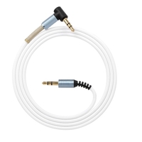 3, 5 mm Audiokabelbuchse Stecker auf Stecker 90 Grad rechtwinkliges Stereo-Autotelefon Laptop Audio-Verlängerungskabel,  weiß