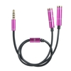 3, 5 mm TRRS-Stecker auf 2 weibliche Audiokabel Kopfhörer-Splitter 3, 5 mm Y-Splitter für Headset-Mikrofon kompatibel mit Telefon/Tablet,  Rose Rot