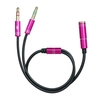 3, 5 mm TRRS-Stecker auf 2 weibliche Audiokabel Kopfhörer-Splitter 3, 5 mm Y-Splitter für Headset-Mikrofon kompatibel mit Telefon/Tablet,  Rose Rot
