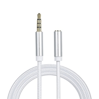 3, 5-mm-TRRS-Stecker auf Buchse Audiokabel 3, 5-mm-AUX-Verlängerungskabel,  kompatibel mit Auto-/Heim-Stereo-Telefon,  Laptop,  PC-Spielekonsole,  Silber
