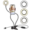 3, 5 "Selfie-Ringlicht zum Aufstecken mit Handyhalter für Live-Stream-Make-up Flexible lange Arme Dimmbare Make-up-Lampe Schreibtisch Tischlampe LED-Fülllicht
