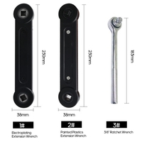 3/8 "Universal-Verlängerungsschlüssel Startseite Mechanischer Spannschlüssel Kfz-Reparaturwerkzeuge Schwarz Drehmomentschlüssel