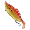 3, 9 in / 0, 6 oz Angelköder für Bassforellen 6-Segment-Hartkörperköder mit Drillingshaken Life-Like Swimbait Mehrgelenk-Angelköder 3D-Augen Künstliche Köder Kurbelköder