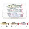 3, 9 Zoll / 0, 6 Unzen Bionic Multi Jointed Hard Bait S Swim Action Angelköder mit Tackle Box 6 Segment Angelköder Lebensechte künstliche Angelköder mit Drillingen