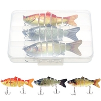 3, 9 Zoll / 0, 6 Unzen Bionic Multi Jointed Hard Bait S Swim Action Angelköder mit Tackle Box 6 Segment Angelköder Lebensechte künstliche Angelköder mit Drillingen