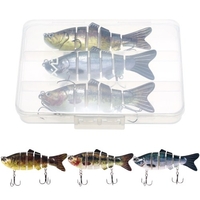 3, 9 Zoll / 0, 6 Unzen Bionic Multi Jointed Hard Bait S Swim Action Angelköder mit Tackle Box 6 Segment Angelköder Lebensechte künstliche Angelköder mit Drillingen