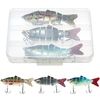 3, 9 Zoll / 0, 6 Unzen Bionic Multi Jointed Hard Bait S Swim Action Angelköder mit Tackle Box 6 Segment Angelköder Lebensechte künstliche Angelköder mit Drillingen